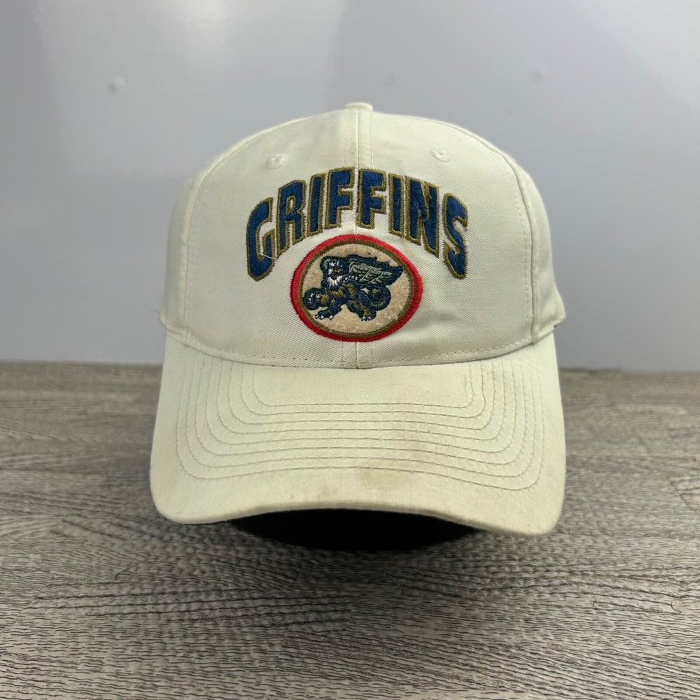 Vintage 90s Grand Rapids Griffins Hat Cap Snap Back Adjustable White AHL Hockey